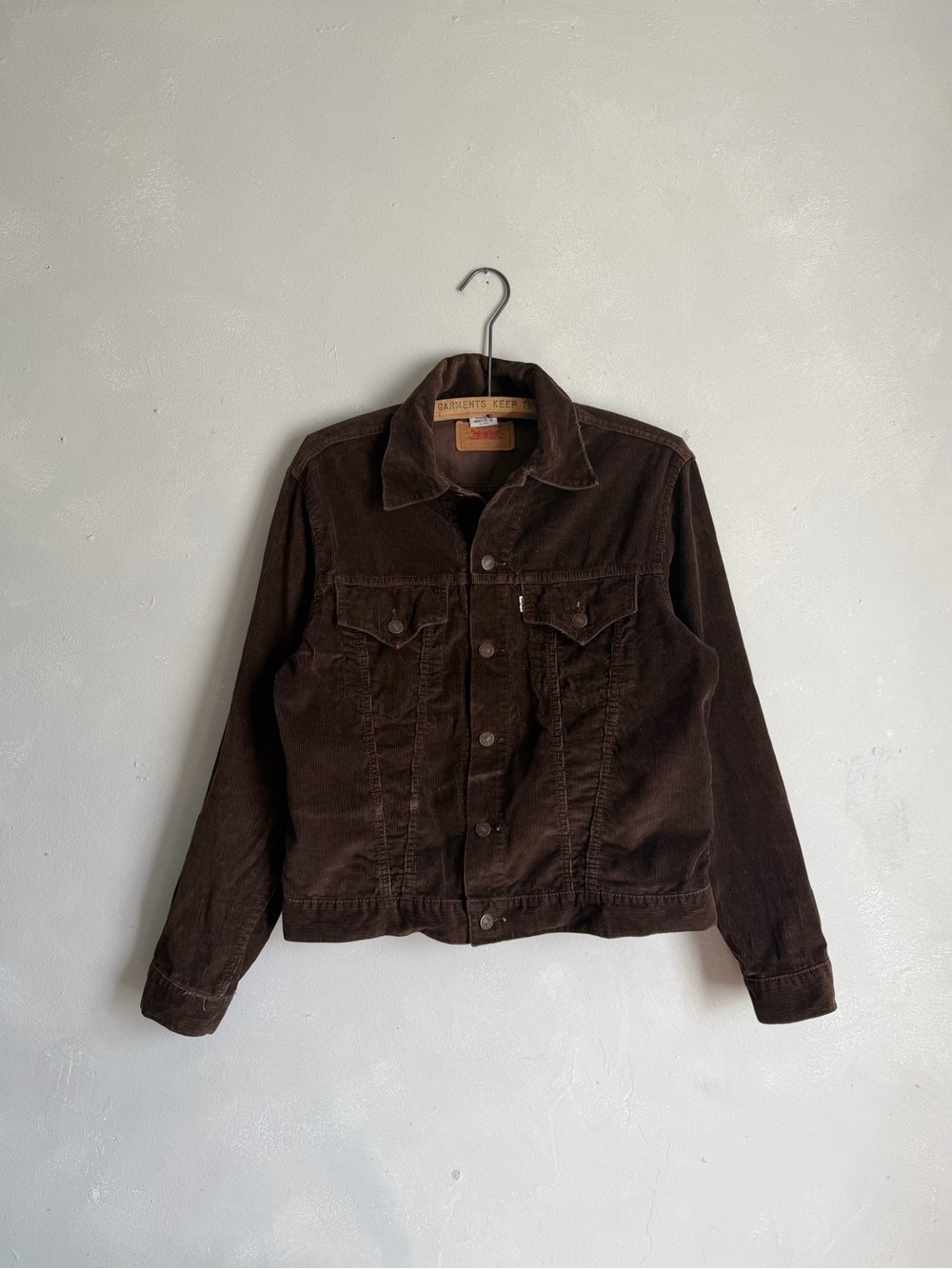 Vintage 80s Levi's 70505 Corduroy Trucker Jacket Brown Size 40 White Tab type 3